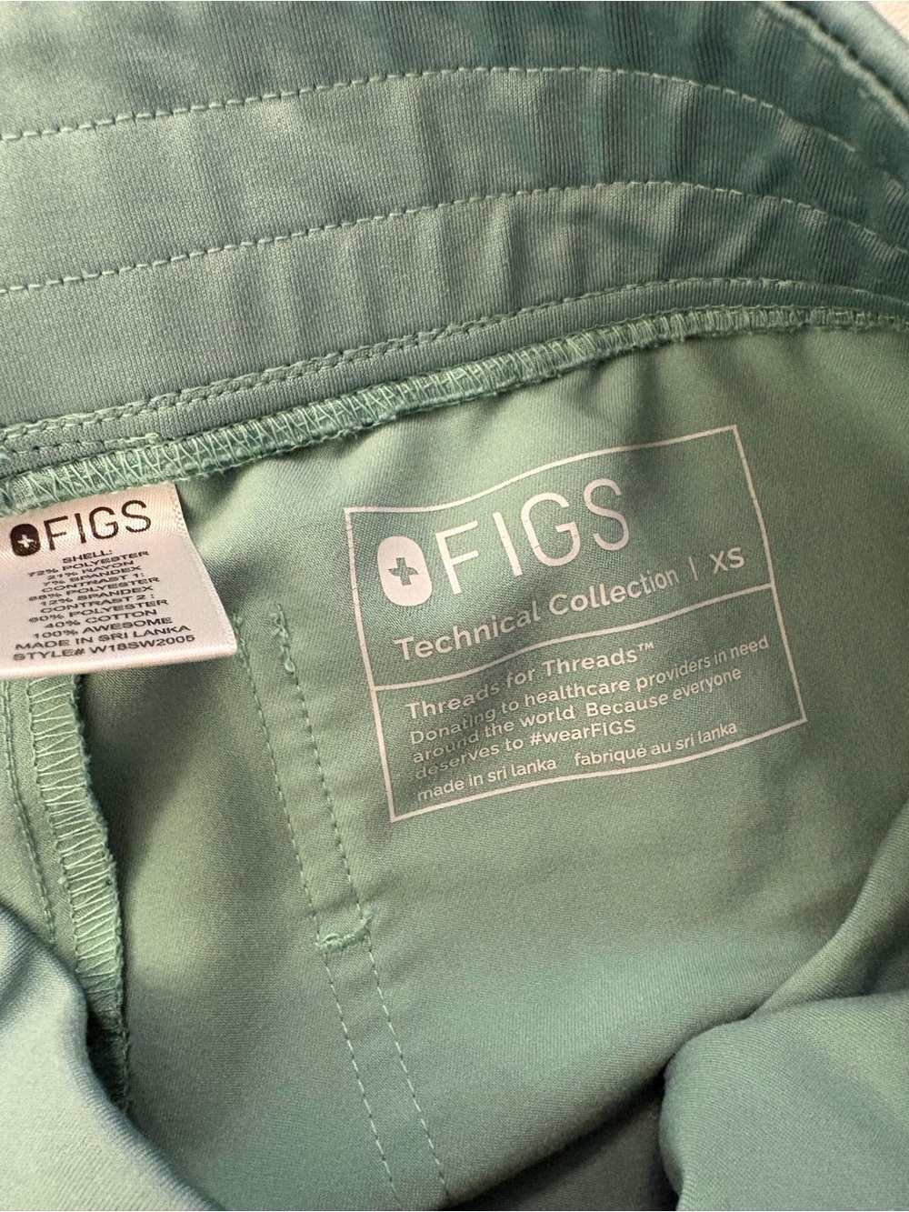Figs Mint green Jogger Pants with Orange Drawstring Women’s XS - Picture 4 of 4